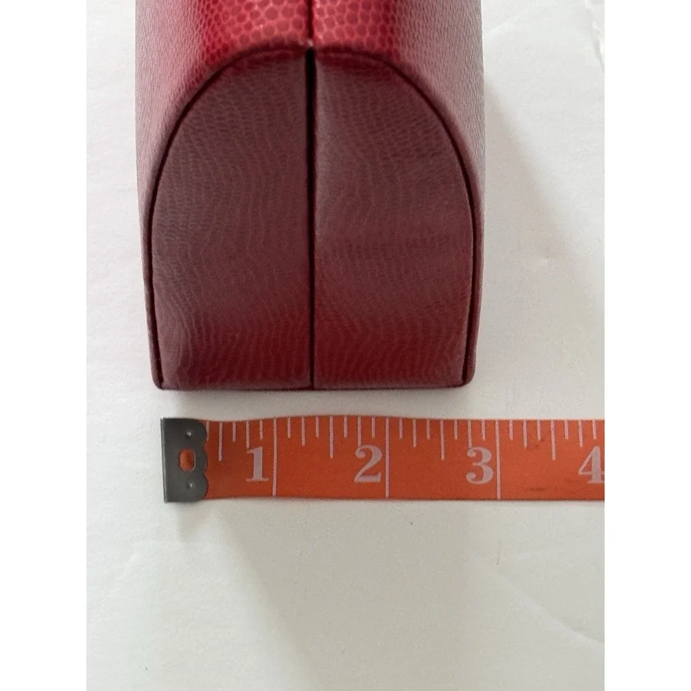 Wolf Designs Red Vintage Pebble Leather Folded Travel Jewelry Box